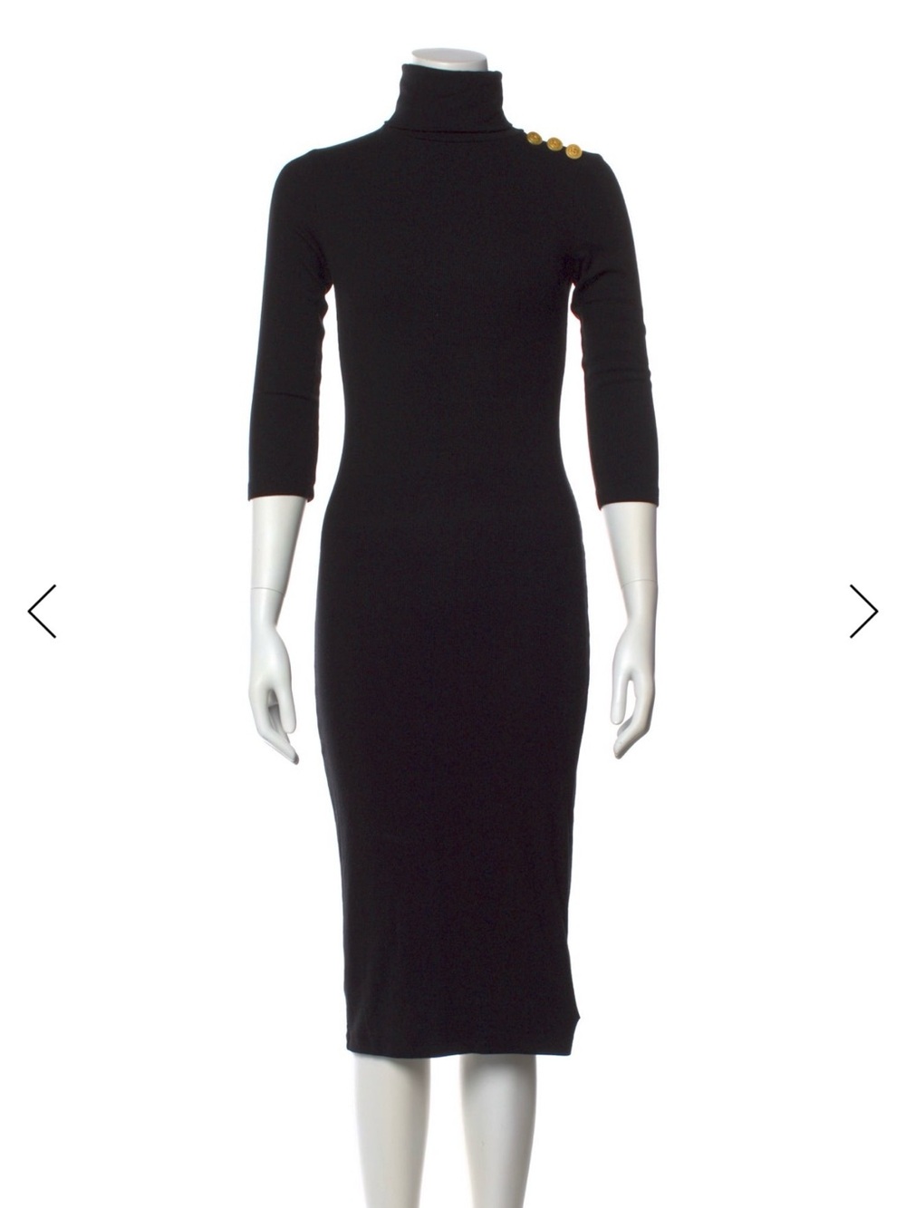 L'AGENCE Silk Black Midi Dress